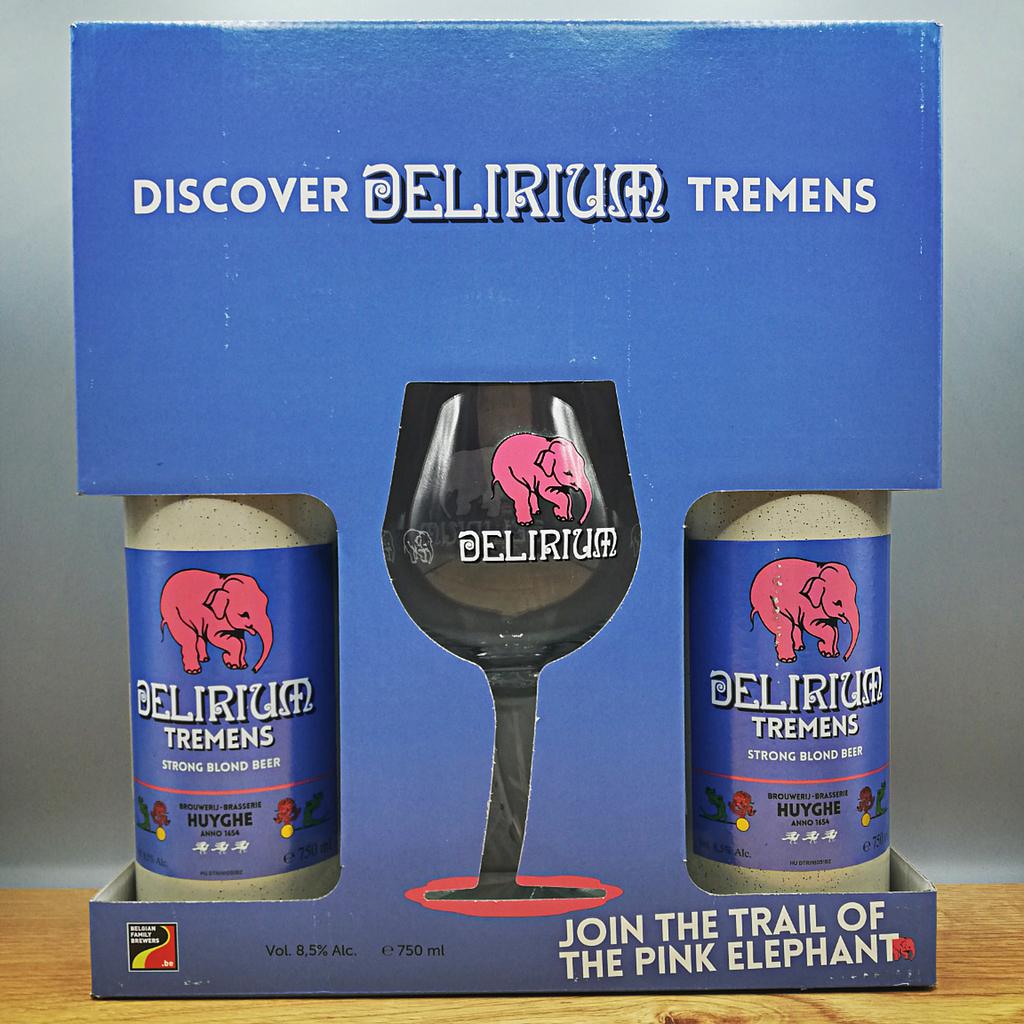 Gift Pack - DELIRIUM TREMENS 2x 750ml + Glass