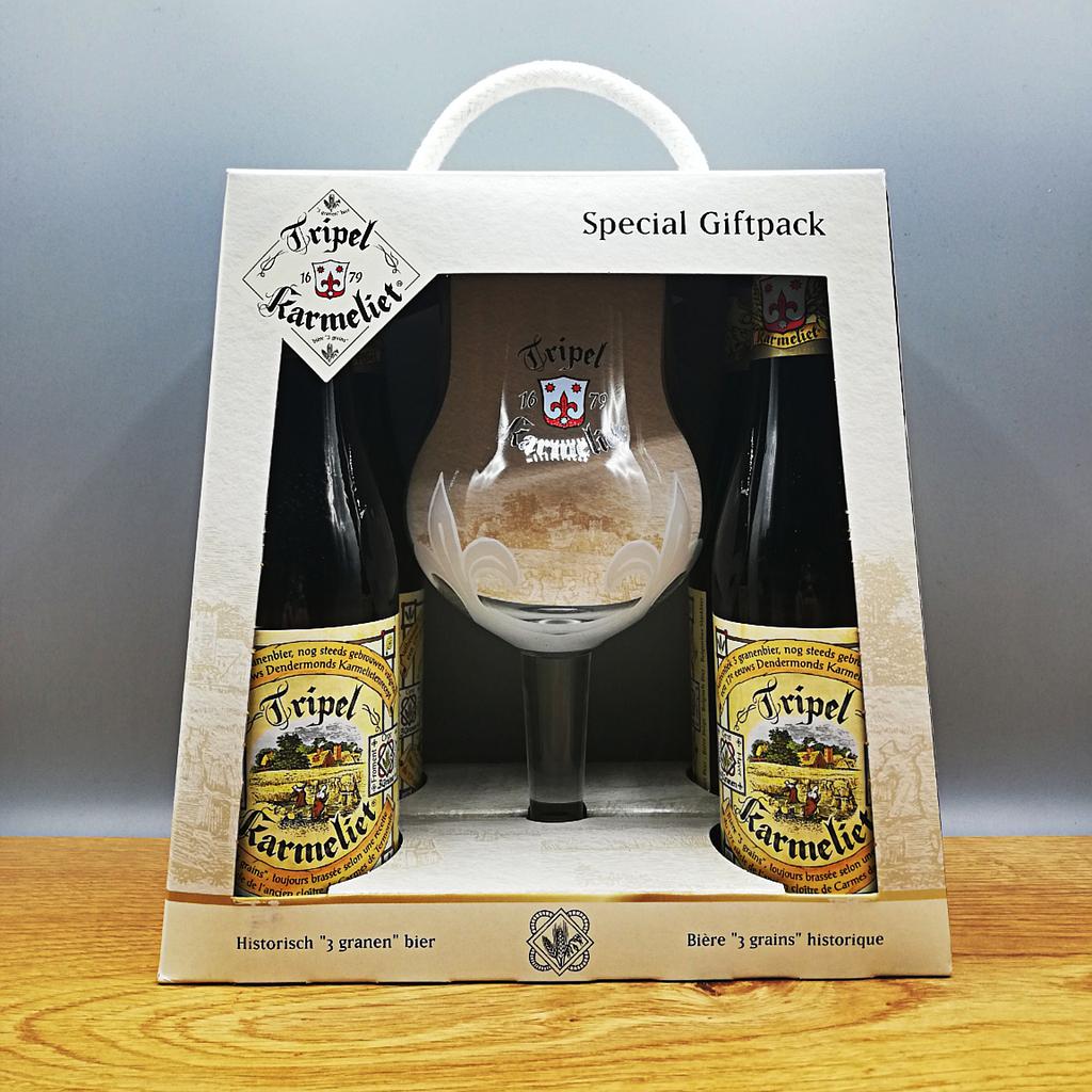 Gift Pack - TRIPEL KARMELIET 4x 330ml + Glass